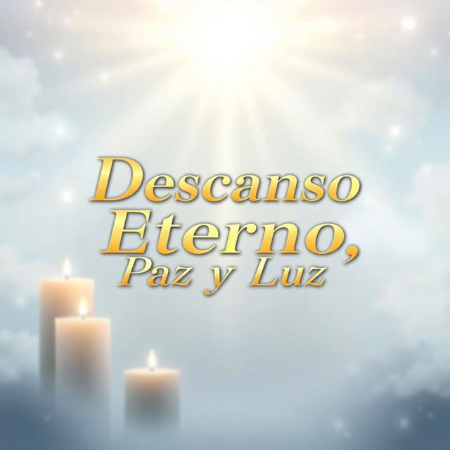 An emotional and serene thumbnail for the video titled 'Oración Poderosa por el Descanso Eterno, Luz y Paz para Nuestros Seres Queridos'