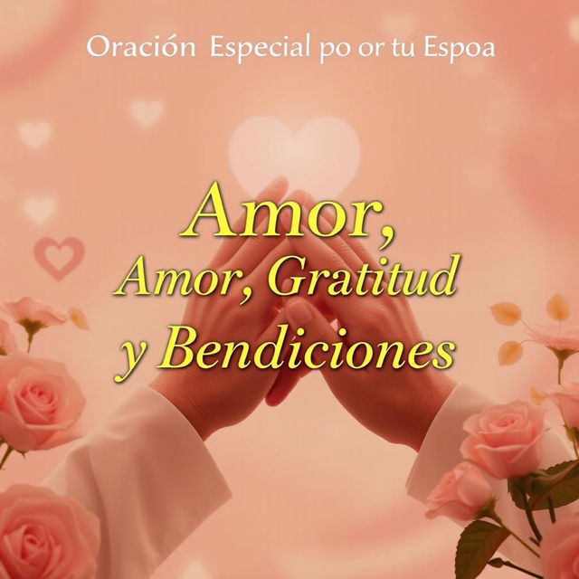 A warm and emotional thumbnail for the video titled 'Oración Especial por tu Esposa, Amor, Gratitud y Bendiciones'