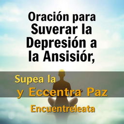 A striking and emotional thumbnail for the video titled 'Oración para Superar la Depresión y la Ansiedad - Encuentra Paz y Fortaleza'