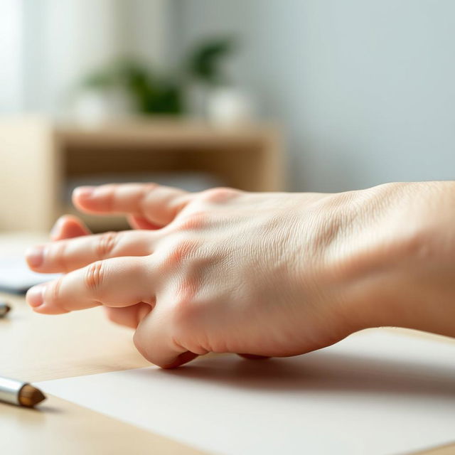 A close-up image demonstrating how to take a pulse at the wrist