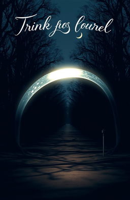 A glowing bracelet floating above a forest pathway, illuminating the dark path with its light