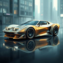 A striking image of a futuristic Italian Lancia Stratos, envisioned as a mid-engine concept car designed by the esteemed Bertone