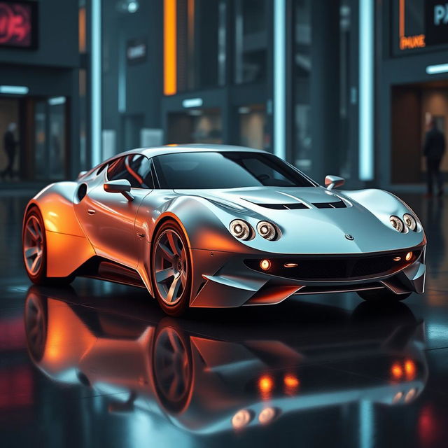 A striking image of a futuristic Italian Lancia Stratos, envisioned as a mid-engine concept car designed by the esteemed Bertone