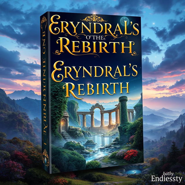 A captivating book cover design for the novel titled 'ERYNDRAL'S REBIRTH'