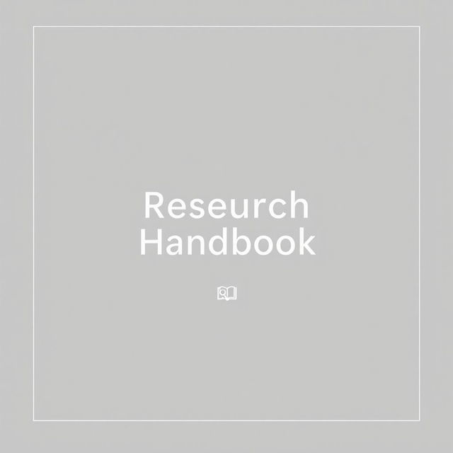 A minimalistic and elegant cover design for a research handbook, featuring a simple yet impactful layout