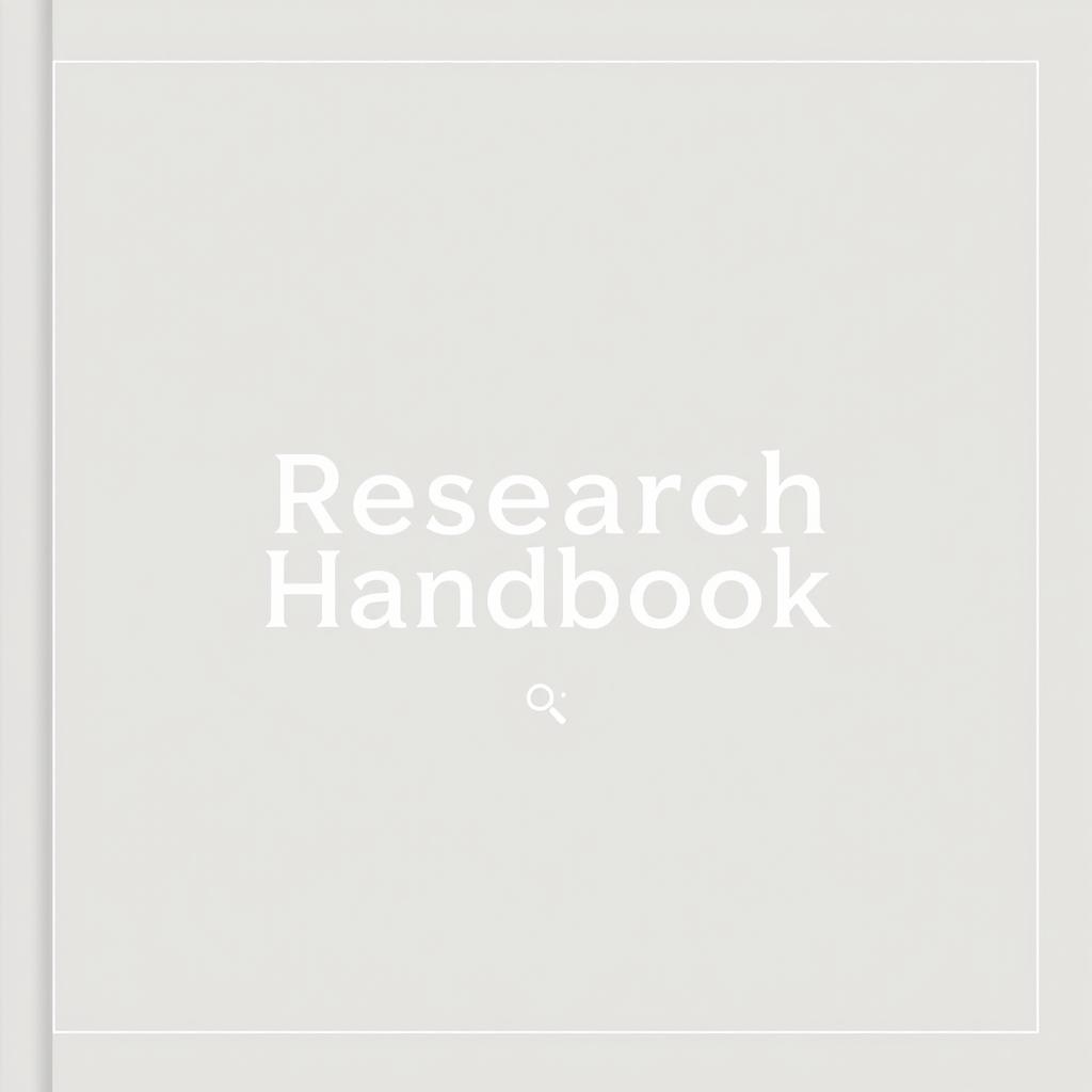 A minimalistic and elegant cover design for a research handbook, featuring a simple yet impactful layout