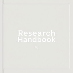 A minimalistic and elegant cover design for a research handbook, featuring a simple yet impactful layout