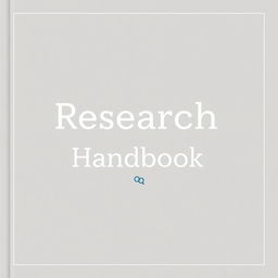 A minimalistic and elegant cover design for a research handbook, featuring a simple yet impactful layout
