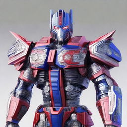 A high-quality digital art piece featuring Gatotkaca in an Optimus Prime-inspired costume