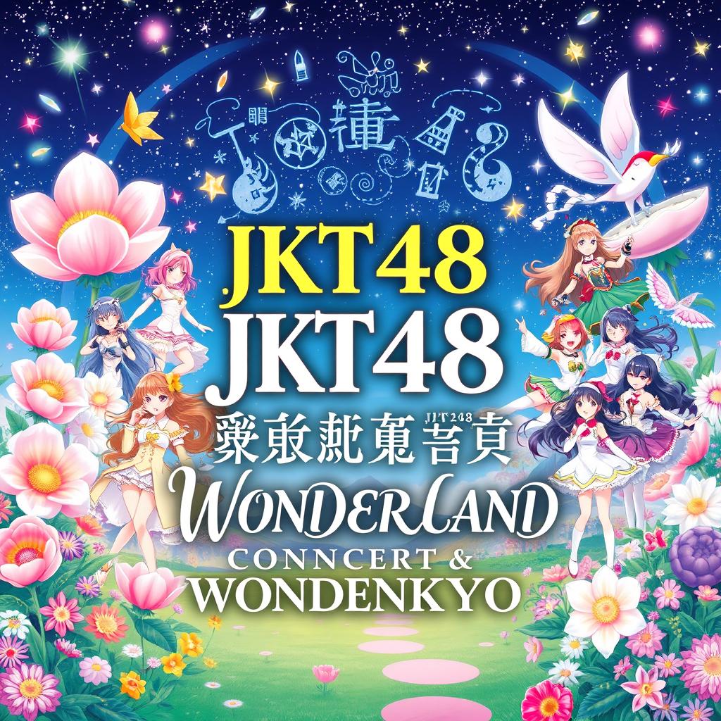 A breathtaking poster for the JKT48 13th Anniversary Concert and Sousenkyo, themed 'Wonderland'
