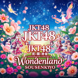 A breathtaking poster for the JKT48 13th Anniversary Concert and Sousenkyo, themed 'Wonderland'