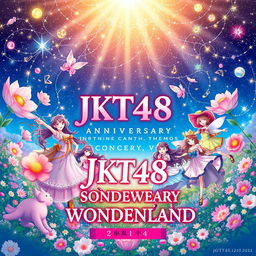 A breathtaking poster for the JKT48 13th Anniversary Concert and Sousenkyo, themed 'Wonderland'