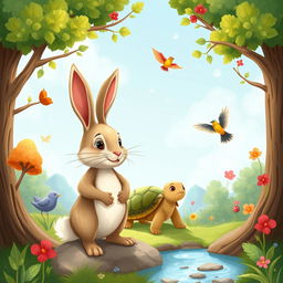 A charming children's story featuring a friendly rabbit named Benny who loves to explore a magical forest filled with colorful trees, singing birds, and sparkling streams
