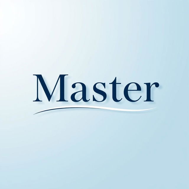 A minimalistic design featuring the word 'Master' elegantly aligned with a flowing line underneath it