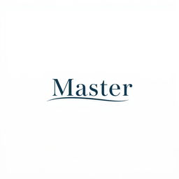 A minimalistic design featuring the word 'Master' elegantly aligned with a flowing line underneath it