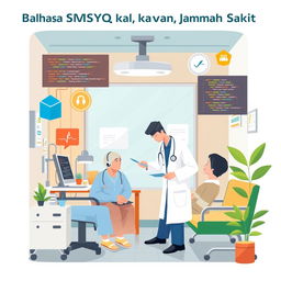An illustrative image that visually represents 'Bahasa MySQL kasus Rawat Jalan Rumah Sakit' without any text