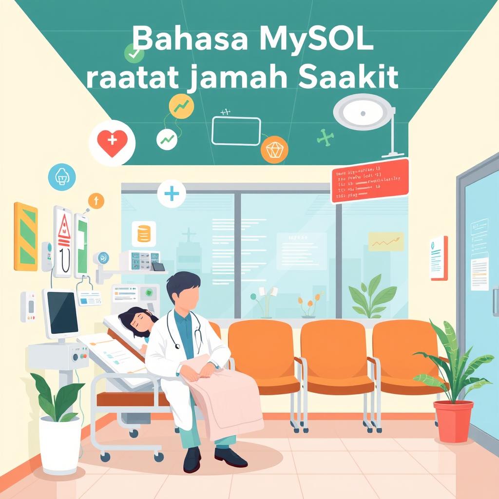 An illustrative image that visually represents 'Bahasa MySQL kasus Rawat Jalan Rumah Sakit' without any text