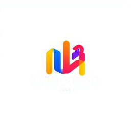 A modern and sleek logo design featuring stylized letterforms, vibrant colors that evoke energy and creativity, incorporating abstract shapes that symbolize innovation and progress