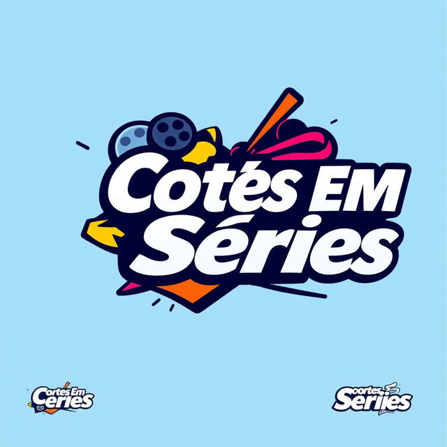 A vibrant and modern logo design for "Cortes Em Séries", featuring dynamic typography that captures a sense of energy and movement