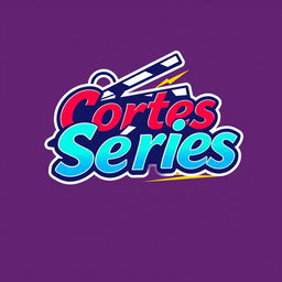 A vibrant and modern logo design for "Cortes Em Séries", featuring dynamic typography that captures a sense of energy and movement