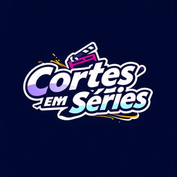 A vibrant and modern logo design for "Cortes Em Séries", featuring dynamic typography that captures a sense of energy and movement