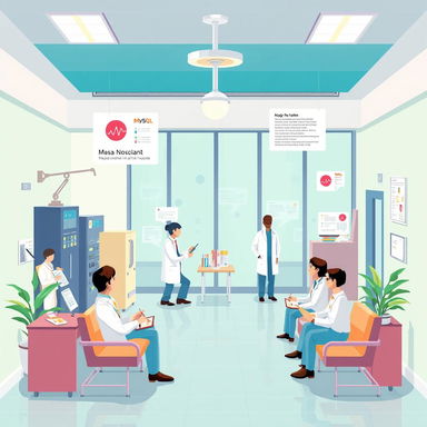 An engaging illustration that encapsulates 'Bahasa MySQL kasus Rawat Jalan Rumah Sakit'