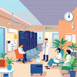 An engaging illustration that encapsulates 'Bahasa MySQL kasus Rawat Jalan Rumah Sakit'