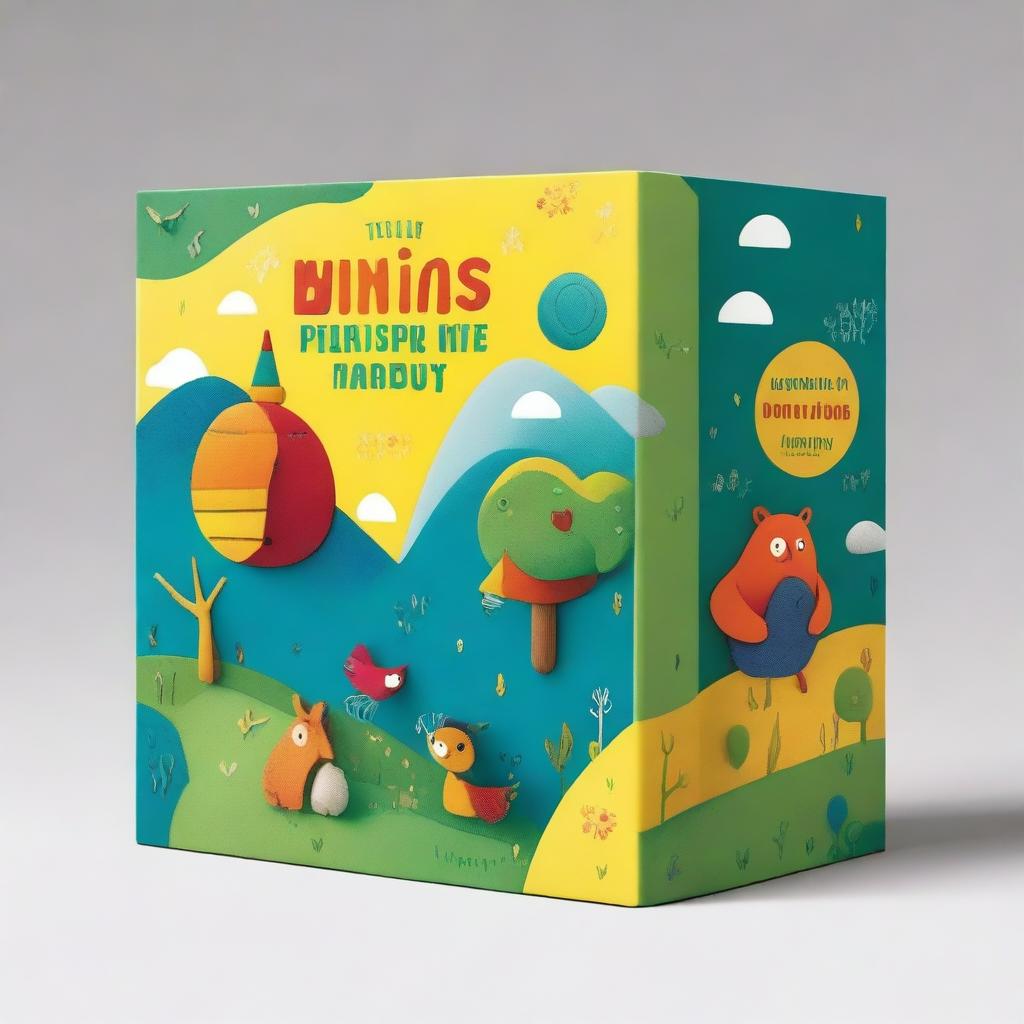 A high-quality, vibrant book cover, designed with interactive elements to engage children