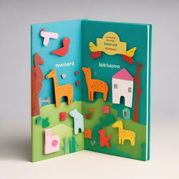 A high-quality, vibrant book cover, designed with interactive elements to engage children