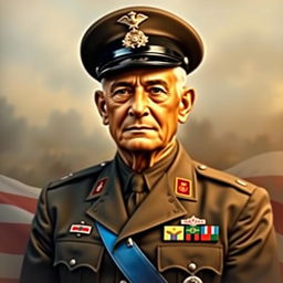 A respectful and dignified portrait of a late military officer, emphasizing his role as a freedom fighter