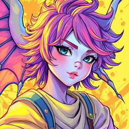 A vibrant and detailed digital illustration based on the user's original drawing, capturing the unique essence and emotion of the original artwork