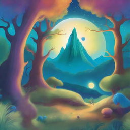 A high-quality, digitally rendered book cover, showcasing a fantastical landscape that sparks children's imagination