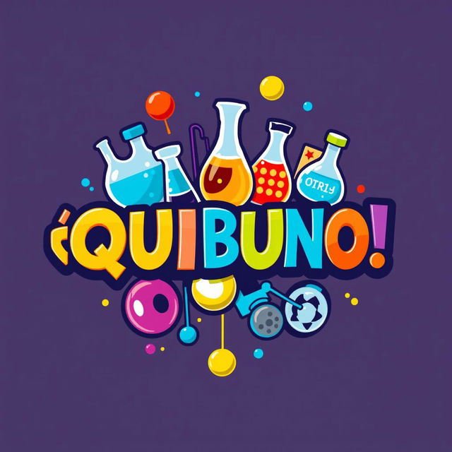 Design a vibrant and dynamic logo for a game called ¡QUIBUNO!, inspired by the card game UNO