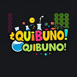 Create a lively and personalized logo for a game titled ¡QUIBUNO!, inspired by the classic UNO card game but infused with distinct personality