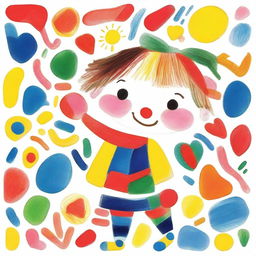 A high-resolution digital image capturing a vibrant and whimsical toddler's artwork