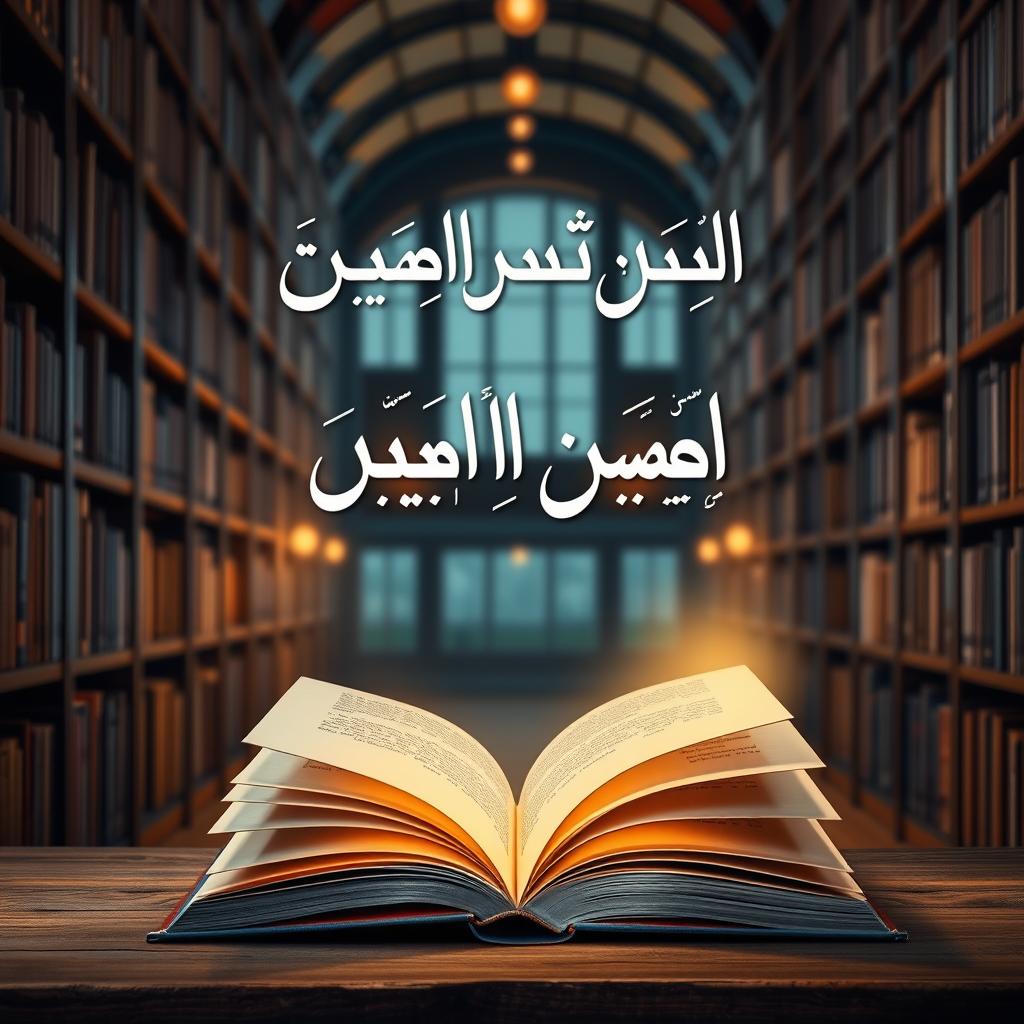 A book cover design for a title called 'مدخل إلى علم المكتبات' (Introduction to Library Science), featuring an elegant and scholarly theme