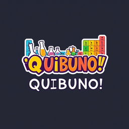 Create a lively and personalized logo for a game titled ¡QUIBUNO!, inspired by the classic UNO card game but infused with distinct personality