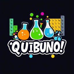 Create a lively and personalized logo for a game titled ¡QUIBUNO!, inspired by the classic UNO card game but infused with distinct personality