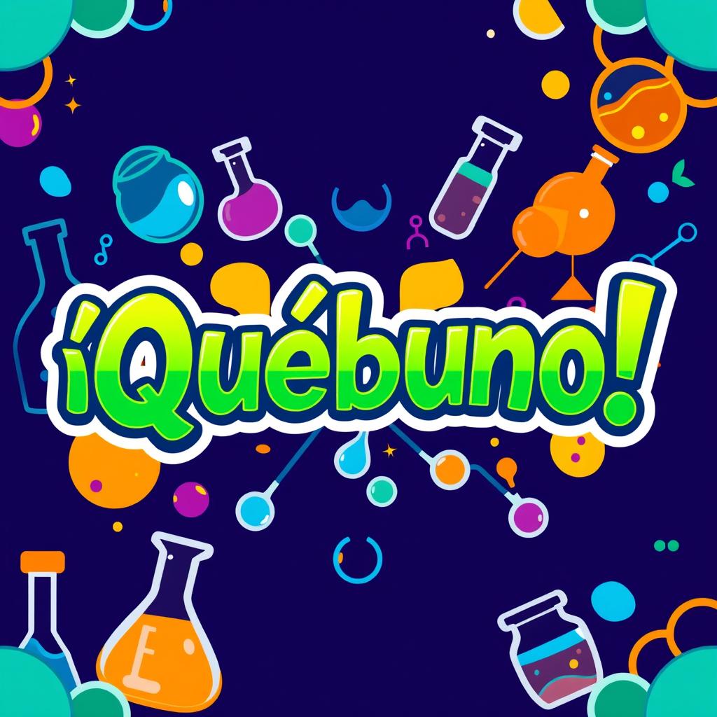 A vibrant logo design featuring the word "¡Quíbuno!" prominently displayed