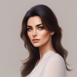 High-resolution digital art of a beautiful Italian woman with brunette hair