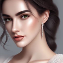 High-resolution digital art of a beautiful Italian woman with brunette hair