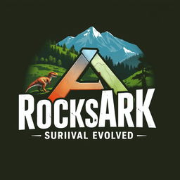 A modern logo design featuring the text 'RocksArk' in a bold, stylized font, prominently displayed