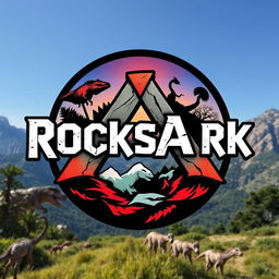 A circular logo featuring the text 'RocksArk' in a bold, edgy font