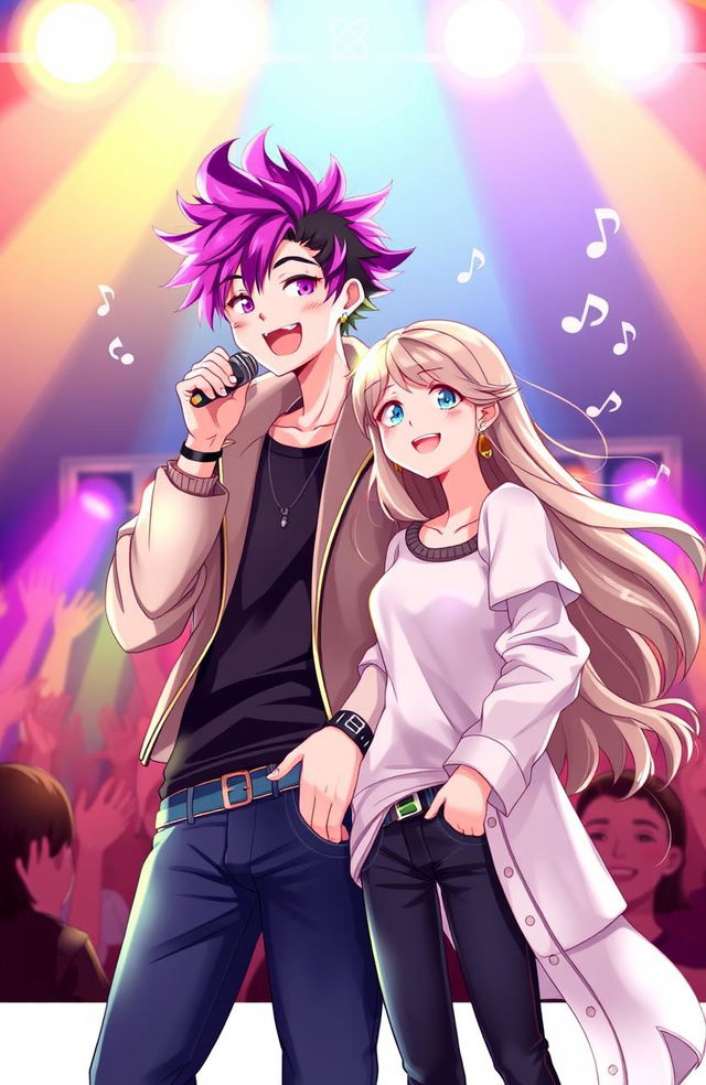 A 2D illustration of a girl and a boy