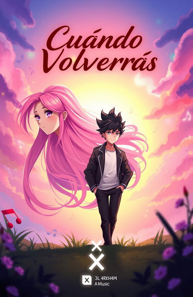 A vibrant 2D illustration for an album cover titled 'Cuándo Volverás'