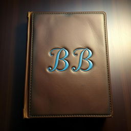 An old, leather-bound book cover, viewed straight-on under evenly distributed light, emphasizing its rich texture and vintage charm