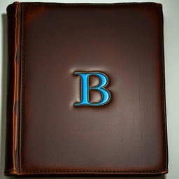 An old, leather-bound book cover, viewed straight-on under evenly distributed light, emphasizing its rich texture and vintage charm