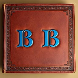 An image of an old, leather-bound book cover, showcasing an intricate border pattern that encircles the edges of the cover