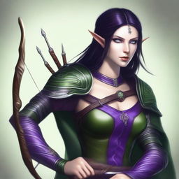 A high-quality digital art representation of a female wood elf