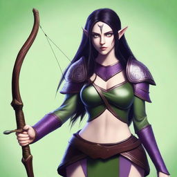 A high-quality digital art representation of a female wood elf